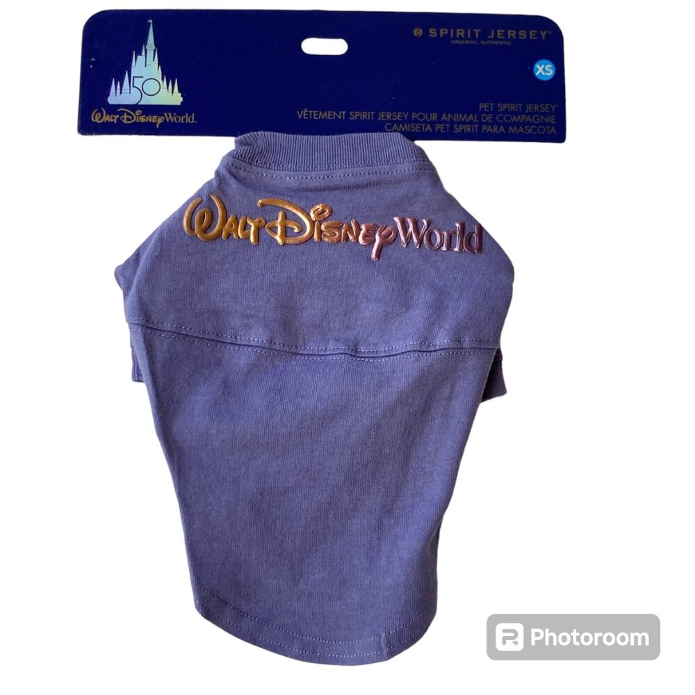 Walt Disney World Pet Dog Spirit Jersey T-Shirt Size XS 50 Year Anniversary Blue